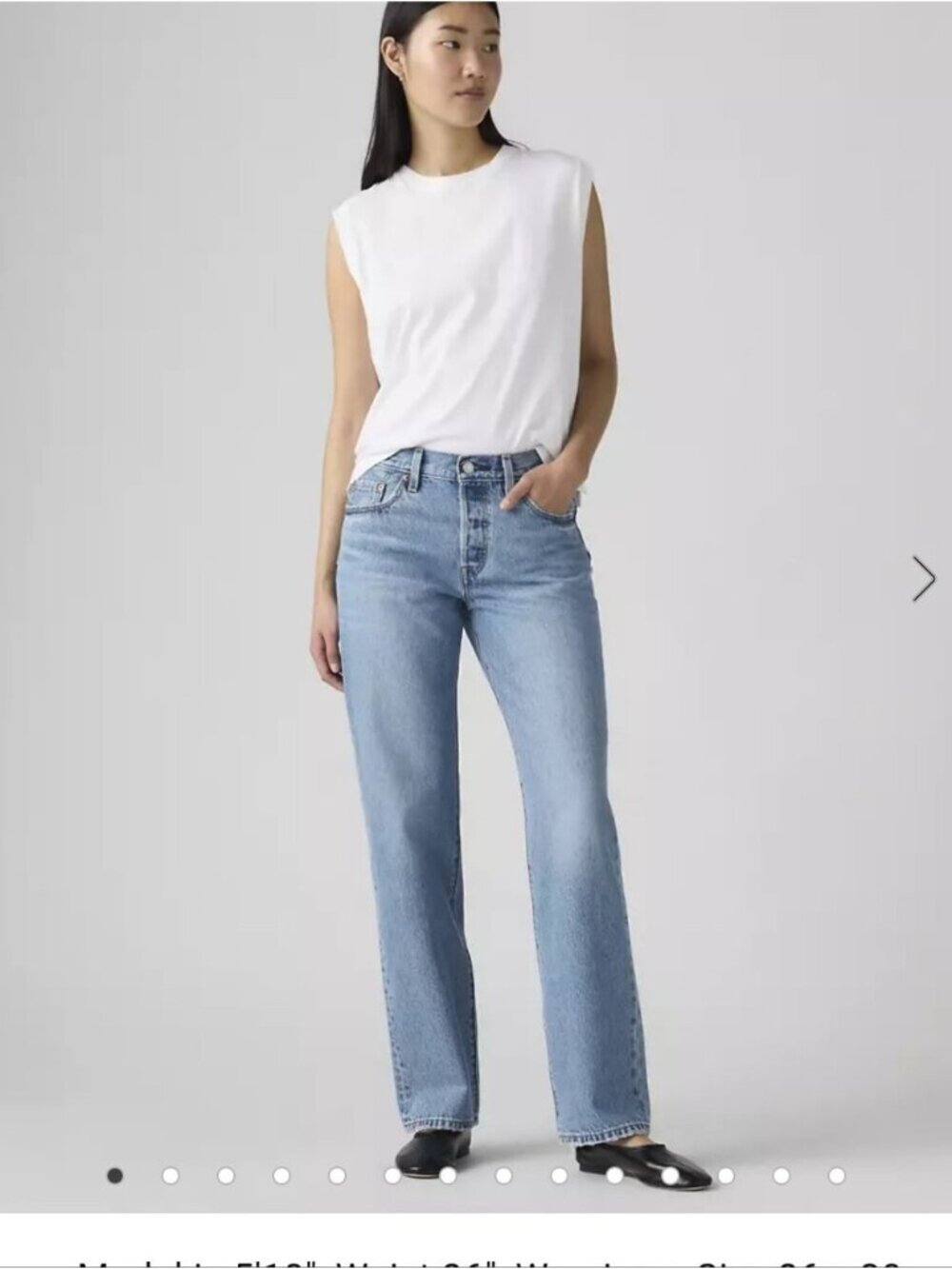 Levi's 501 90s Light Blue Straight-Leg Jeans - Picture 3 of 14